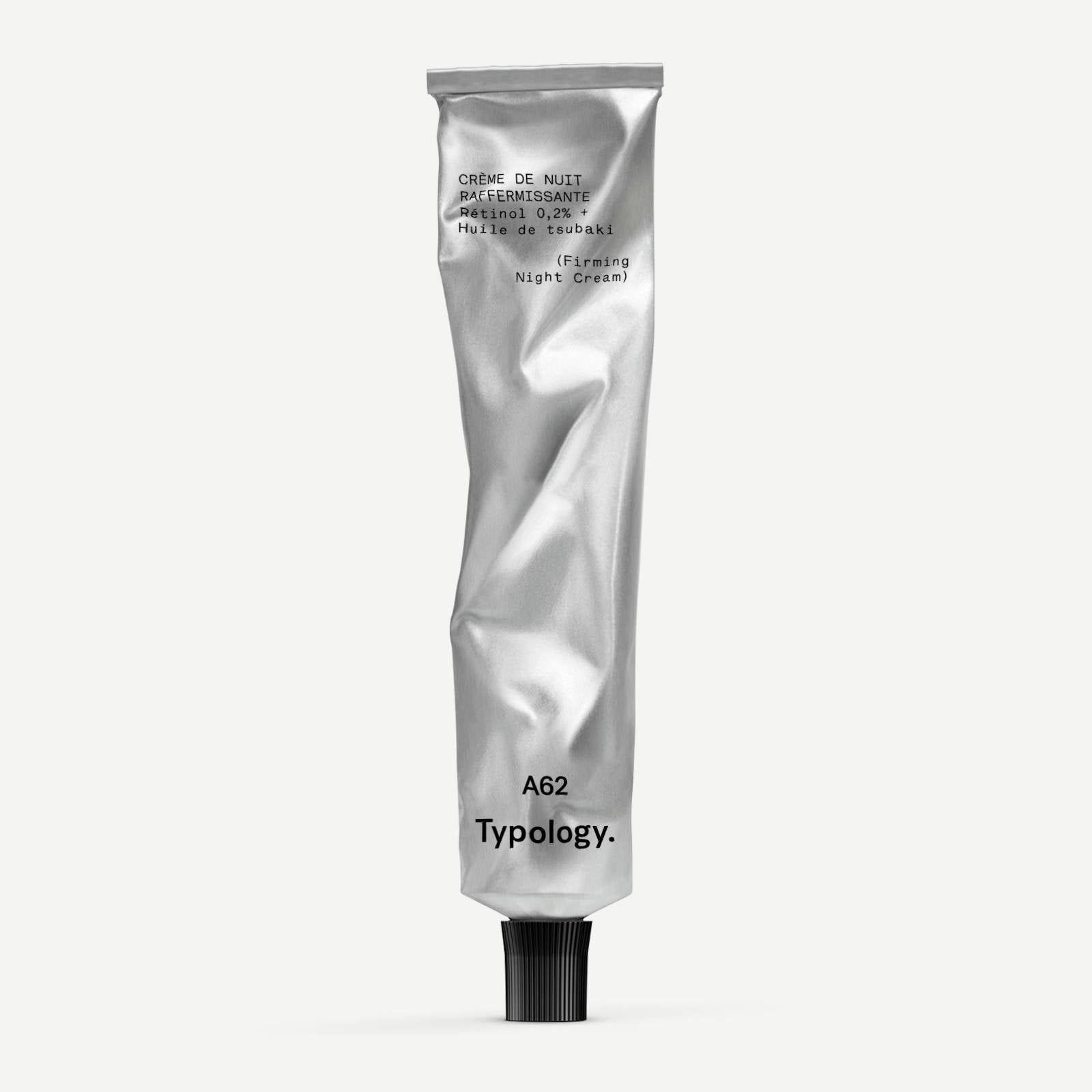 Crème de nuit raffermissante A62
Rétinol 0,2% + Huile de tsubaki