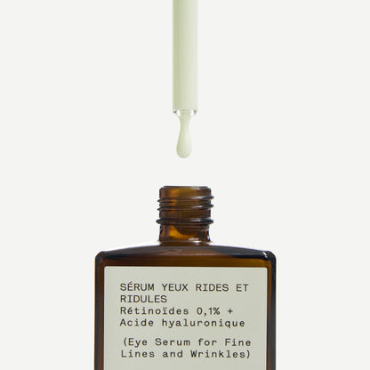 Sérum Yeux Rides et Ridules A30
Rétinoïdes 0,1% + Acide hyaluronique